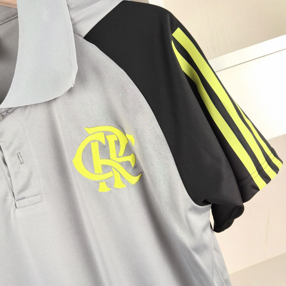 Camiseta 24∕25 Flamengo Treino Polo - Cinza - tejido y acabado