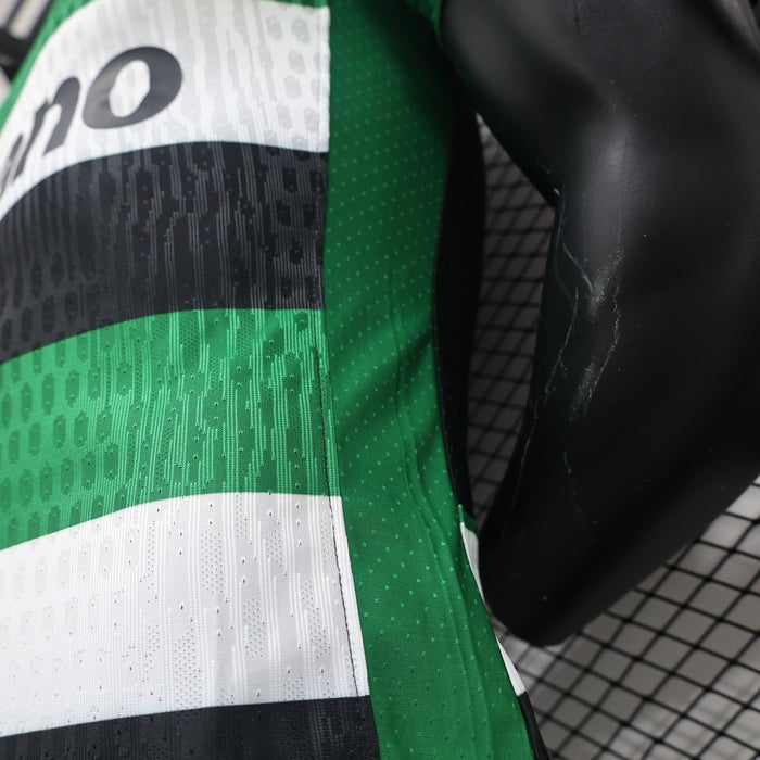 Camiseta Feminina Sporting 24/25 Home - detalle de la manga