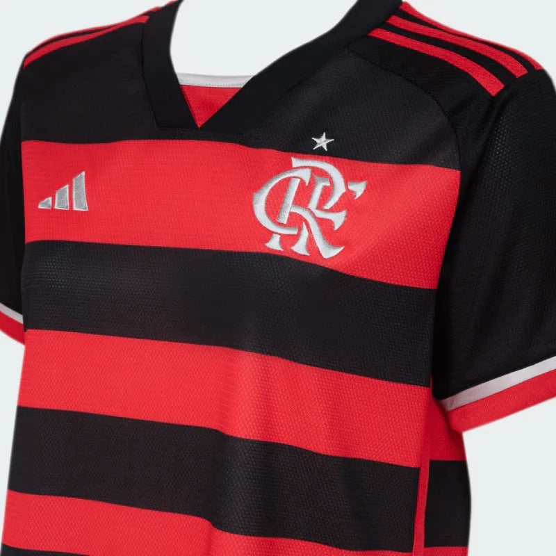 Camiseta Feminina Flamengo I 24/25 Adidas - Rubro Negro - vista trasera