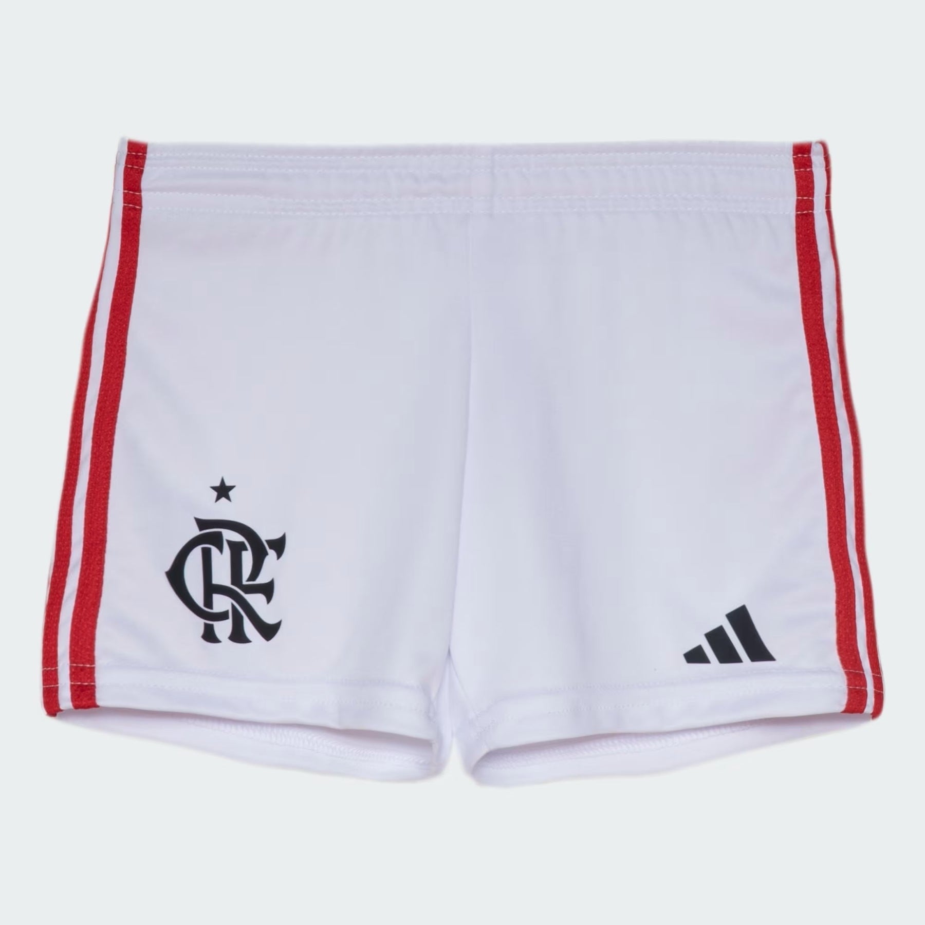 Conjunto Infantil Flamengo Home 24/25 - Preto e Vermelho - detalle del cuello