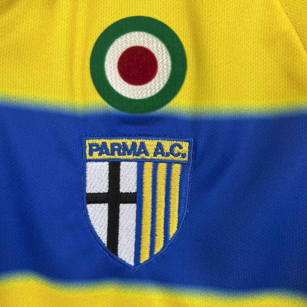 Camiseta Parma Retrô 1999/00 Home - detalle del cuello