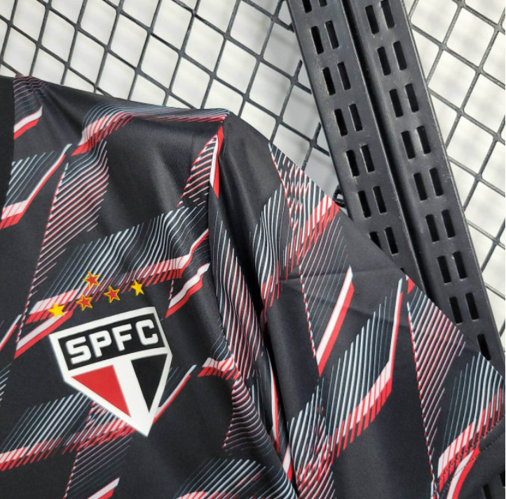 Camiseta 24∕25 São Paulo Pré Jogo - detalle del cuello