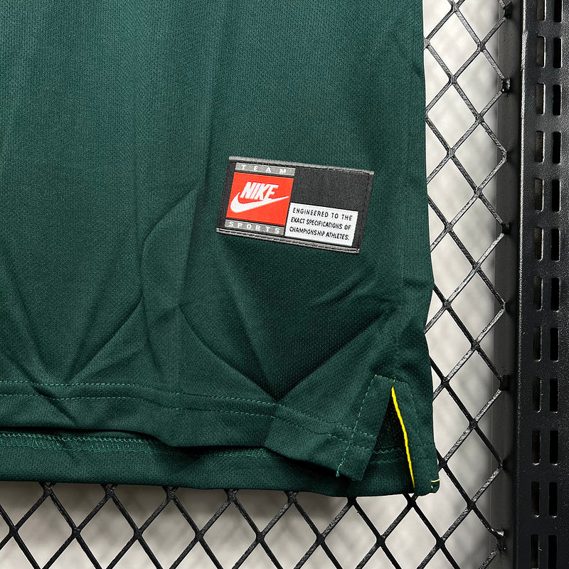 Camiseta Brasil Goleiro Retro 1997/98 Verde - detalle del cuello