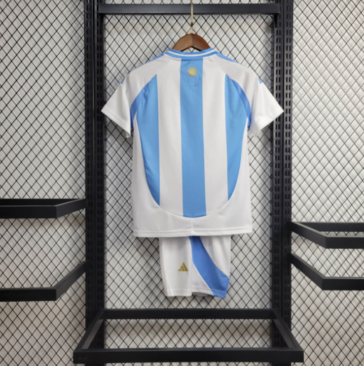 Kids Seleção Argentina l 2024∕25 Branco- Azul - detalle del cuello