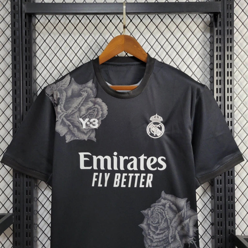 Camiseta Edição Especial Y-3 Real Madrid 24/25 - Preto - tejido y acabado