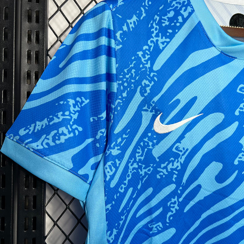 Camiseta 24/25 Corinthians Goleiro - Azul - detalle del cuello