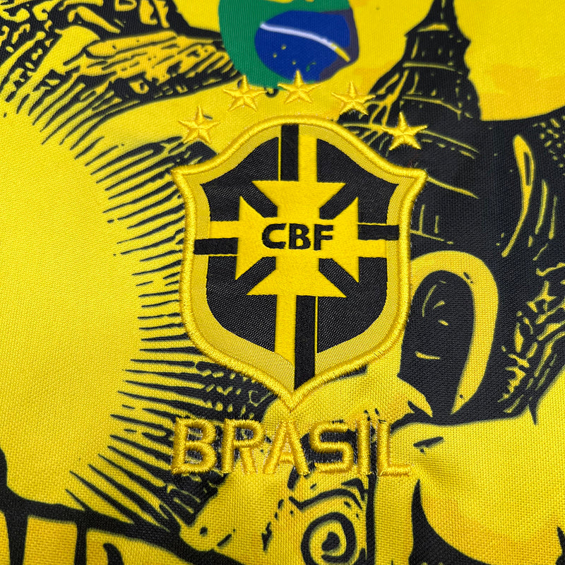 Camiseta 24∕25 Seleção Brasil Edição Especial Amarelo - vista trasera