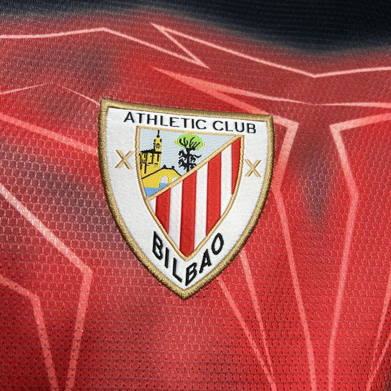 Camiseta Athletic Bilbao 24/25 - Preto e Vermelho - vista trasera