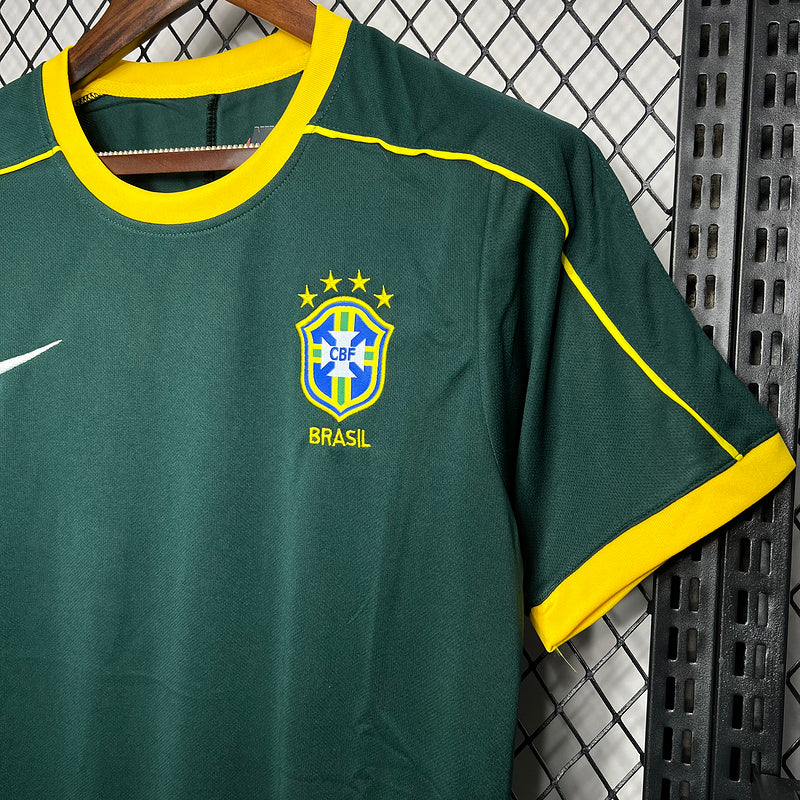 Camiseta Brasil Goleiro Retro 1997/98 Verde - tejido y acabado