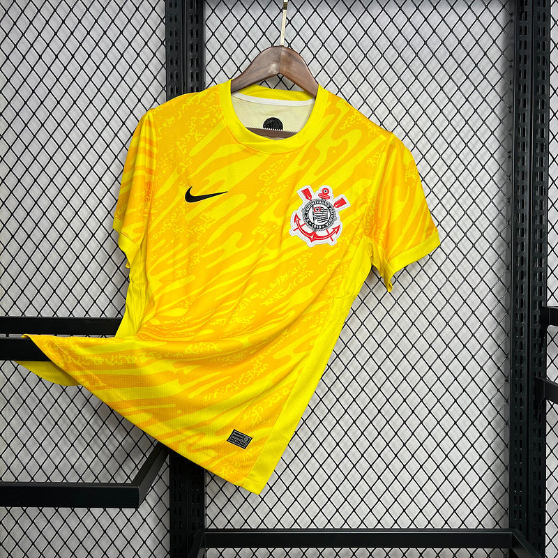 Camiseta 24/25 Corinthians Goleiro - Amarelo - tejido y acabado