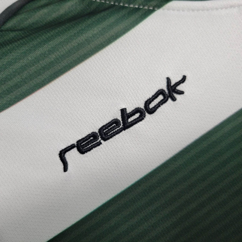 Camiseta Sporting Retrô 2001/03 Manga Longa Verde - tejido y acabado