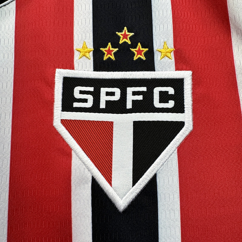 Camiseta Feminina do São Paulo Away II 24/25 - Listrada - tejido y acabado