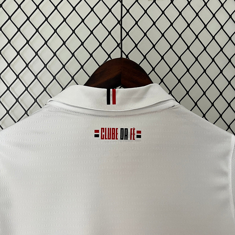 Camiseta Feminina do São Paulo Home I 24/25 - Branco - vista trasera