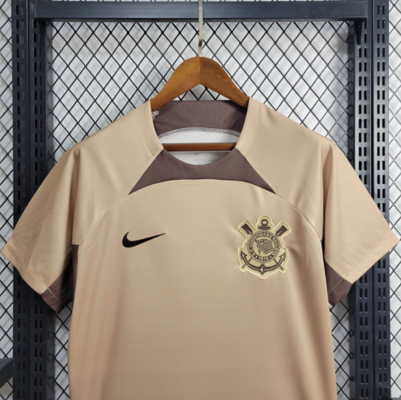Camiseta 24/25 Corinthians TrainingBege - vista frontal