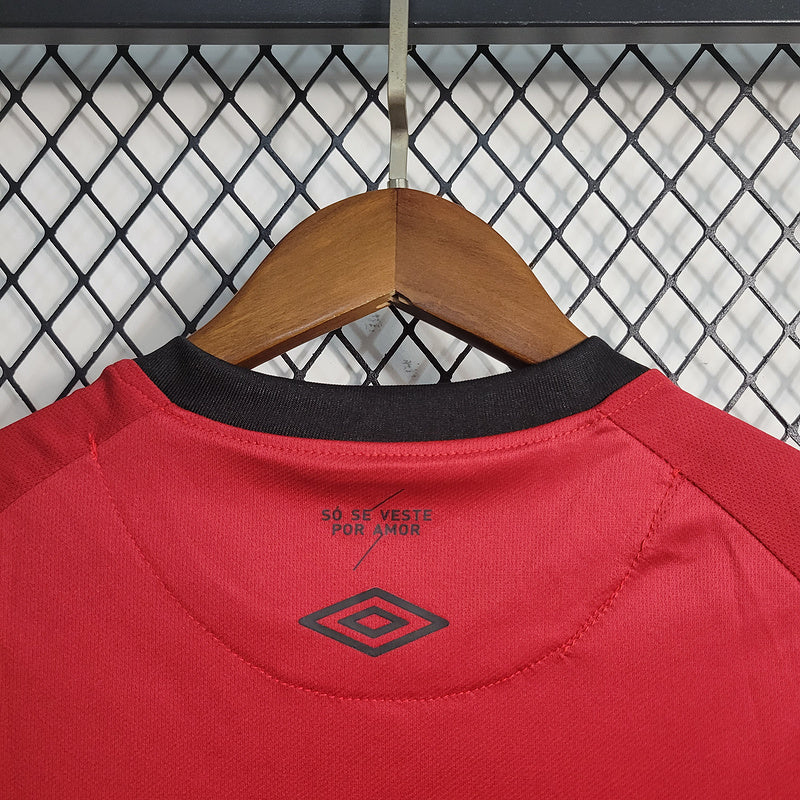 Kids Athletico Paranaense l 2023∕24 Preto-Vermelho - vista frontal