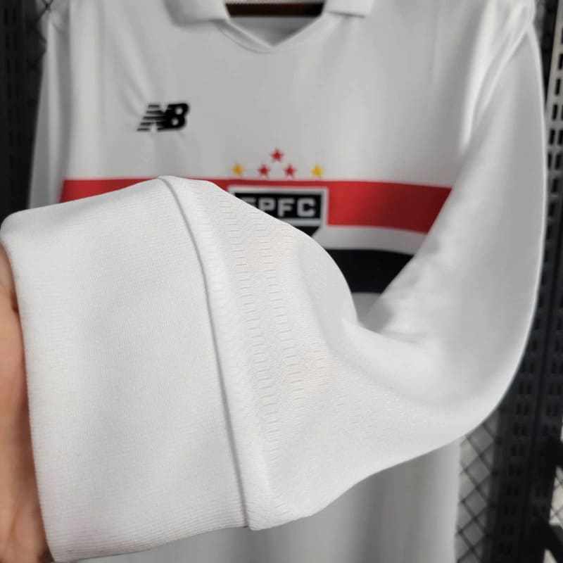 Camiseta 24∕25 Long sleeveSão Paulo Branco - vista trasera