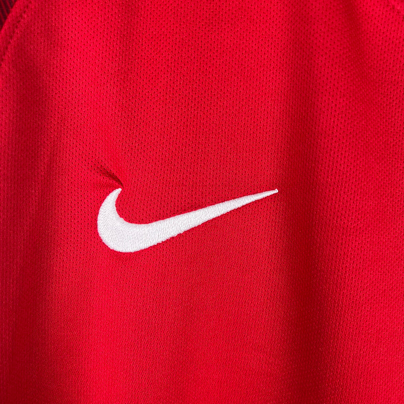 Camiseta Portugal Retrô 2016 Manga Longa Vermelho - tejido y acabado