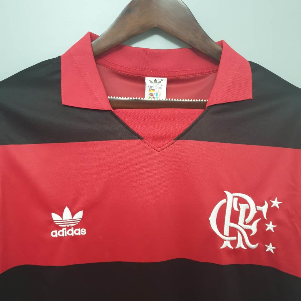Camiseta Flamengo Retrô 1982 Vermelha e Preta - Adidas - vista trasera