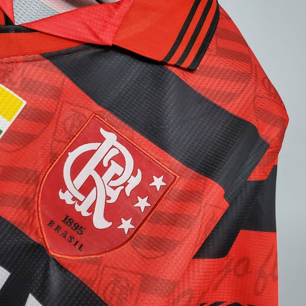 Camiseta Flamengo Retrô 1995 Vermelha e Preta - vista trasera
