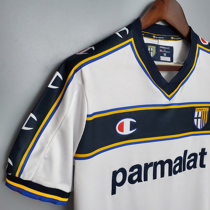 Camiseta Parma Retrô 2002/2003 Branca - Champion - vista trasera