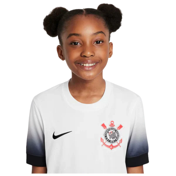 Kids Corinthians I 24/25 - Branco e Preto - vista trasera