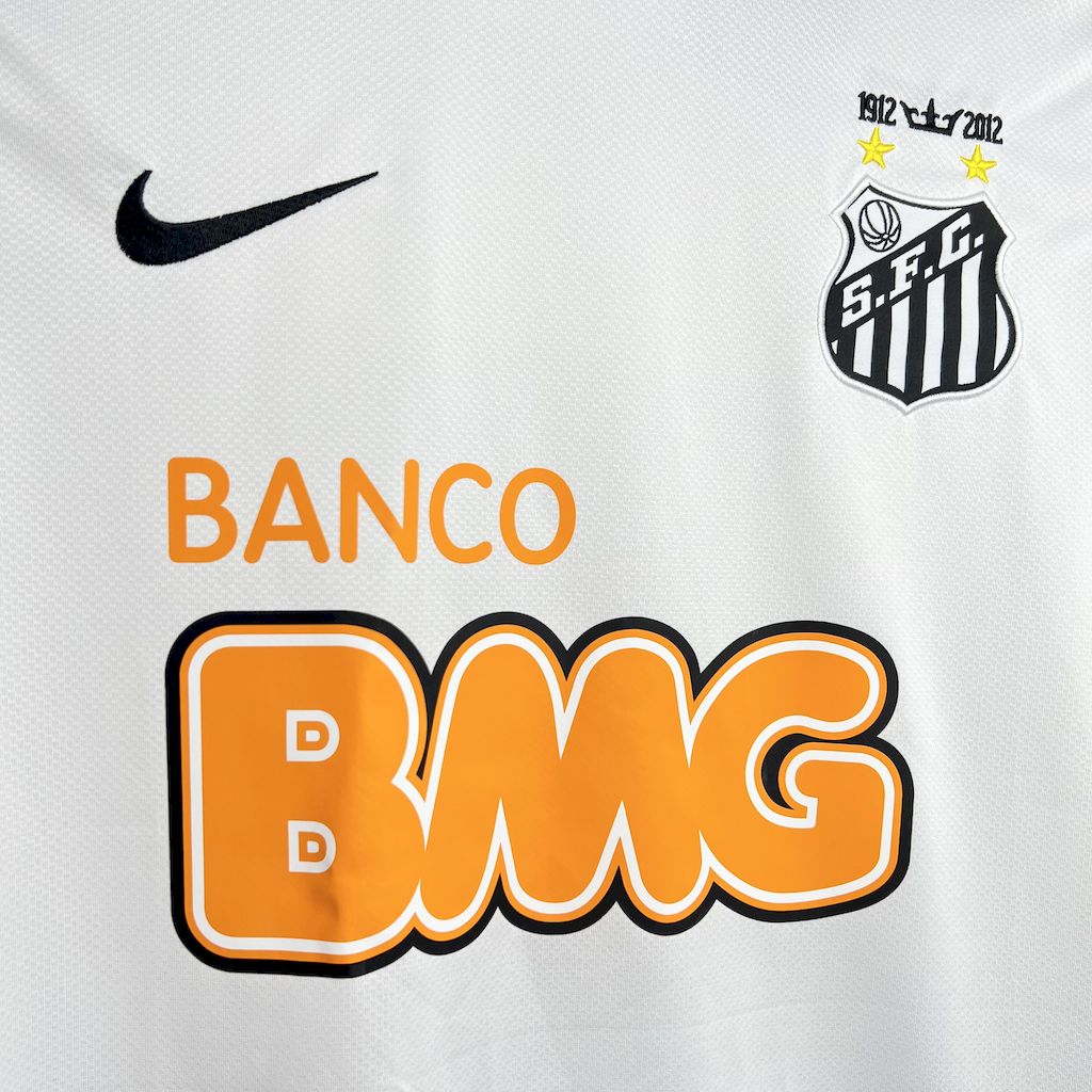 Camiseta Santos Manga Longa Retrô 2011/12 Home - detalle del cuello