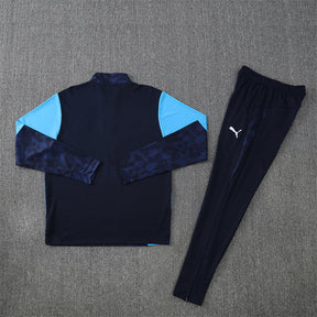 Training Suit Marseille 25/26 Blue - Winter - detalle del cuello