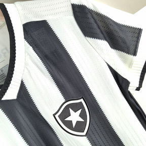 Camiseta Botafogo I 24/25 Femenino - Preto e Branco - detalle de la manga
