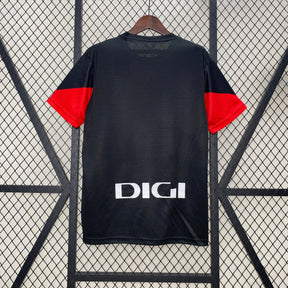 Camiseta Athletic Bilbao 24/25 - Preto e Vermelho - vista frontal