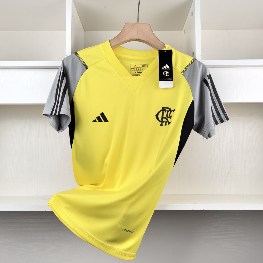 Camiseta 24∕25 Flamengo Treino Femenino - Amarelo - vista trasera