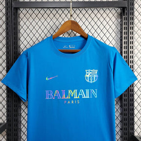 Camiseta Barcelona x Balmain 24/25 s/n° Torcedor Masculino - Azul - vista trasera