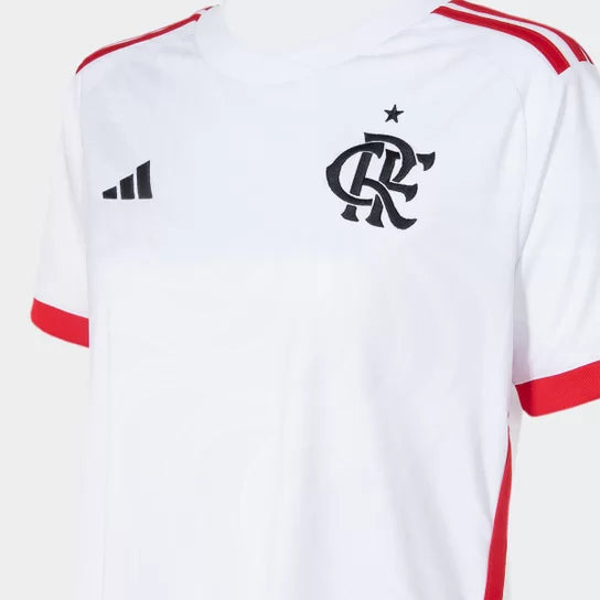 Camiseta Feminina Flamengo Away II 24/25 - Branco - vista trasera