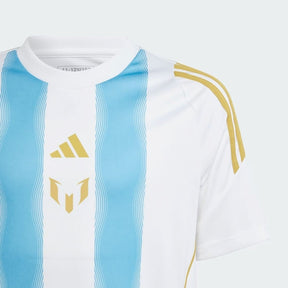 Camiseta Adidas X Messi  “Spark Gen10s” 2024/25 Torcedor Masculino - Branco/Azul Celeste - detalle del cuello