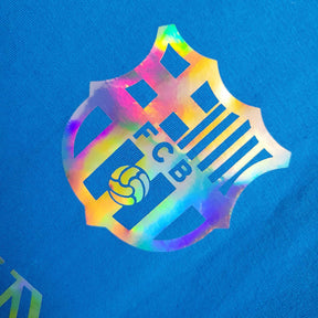 Camiseta Barcelona x Balmain 24/25 s/n° Torcedor Masculino - Azul - detalle de la manga