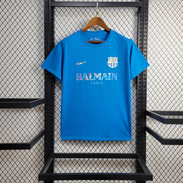 Camiseta Barcelona x Balmain 24/25 s/n° Torcedor Masculino - Azul - foto principal