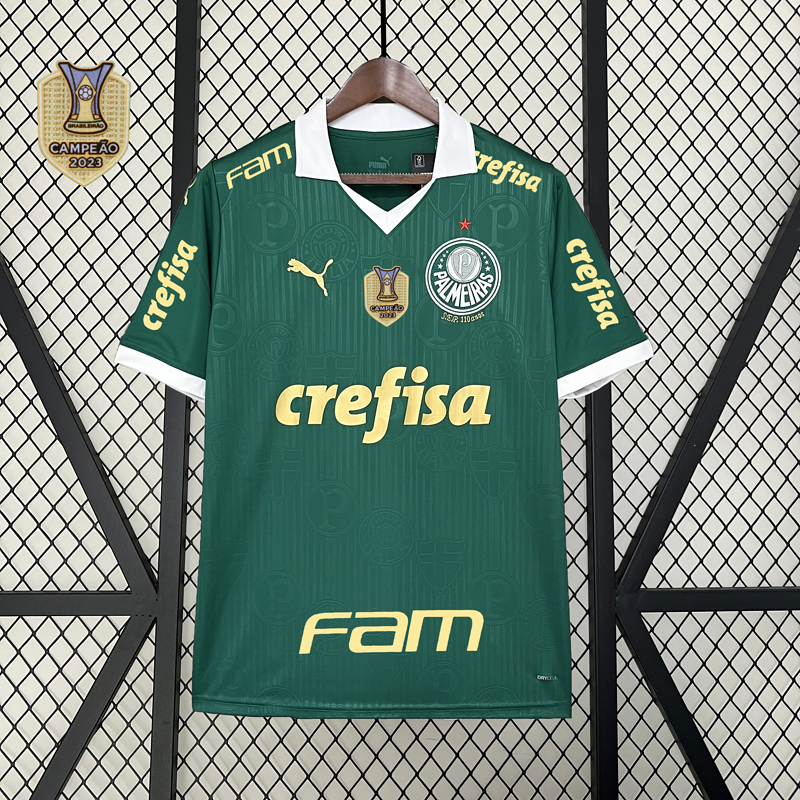 Camiseta 24∕25 Palmeiras home+All sponsors - detalle del cuello