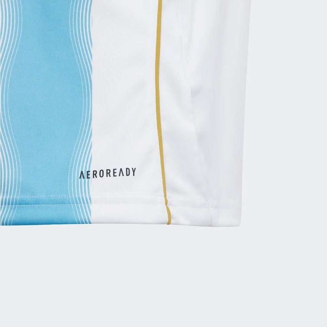 Camiseta Adidas X Messi  “Spark Gen10s” 2024/25 Torcedor Masculino - Branco/Azul Celeste - tejido y acabado