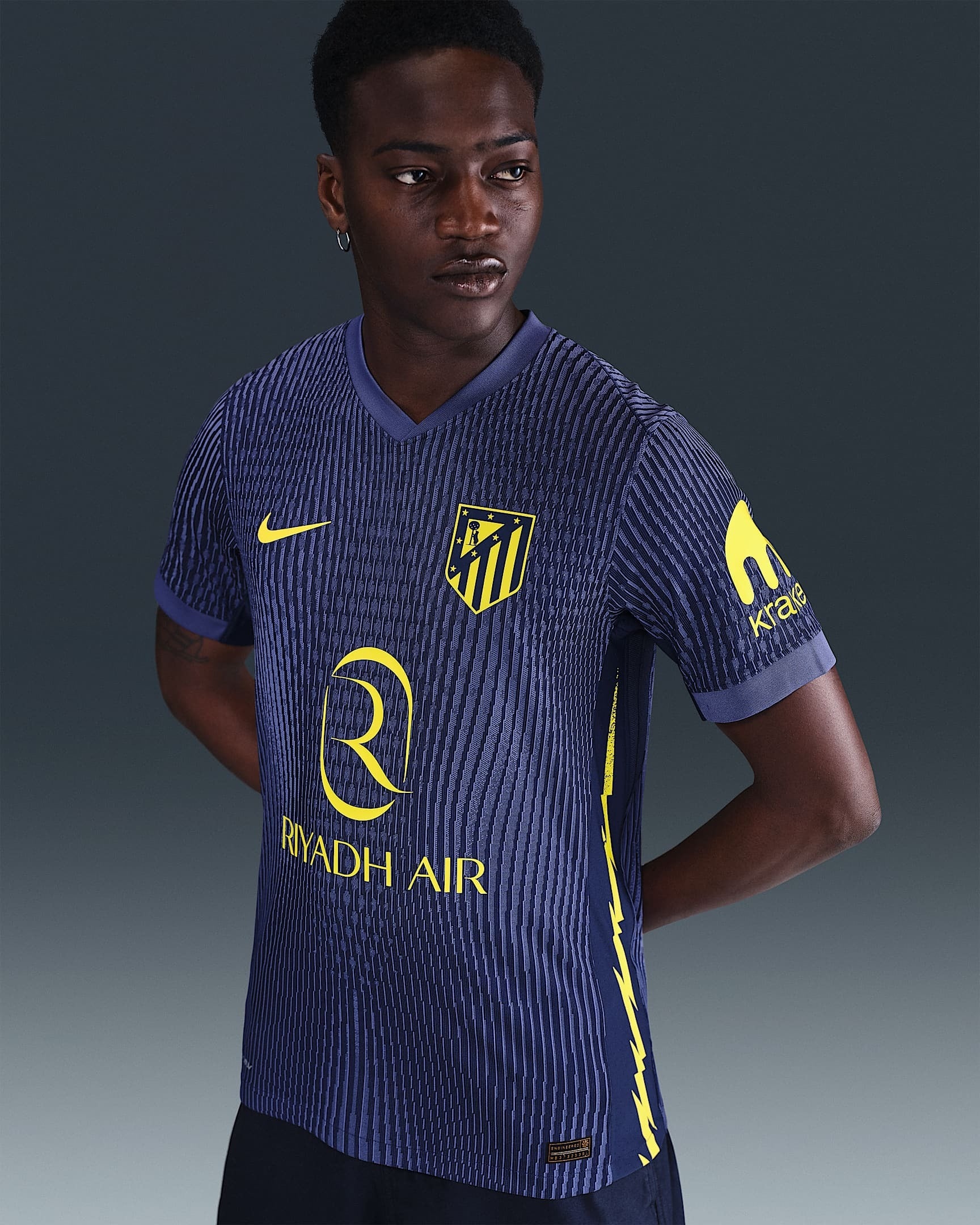 Camiseta Atlético de Madrid 25/26 Away - detalle del cuello