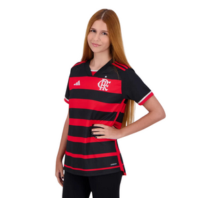Camiseta Flamengo Feminina Adidas 2024/25 Home - detalle del cuello