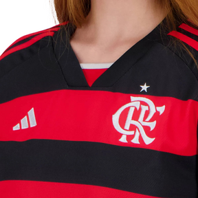 Camiseta Flamengo Feminina Adidas 2024/25 Home - detalle de la manga