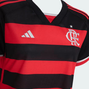 Camiseta Feminina Flamengo I 24/25 Adidas - Rubro Negro - detalle del cuello