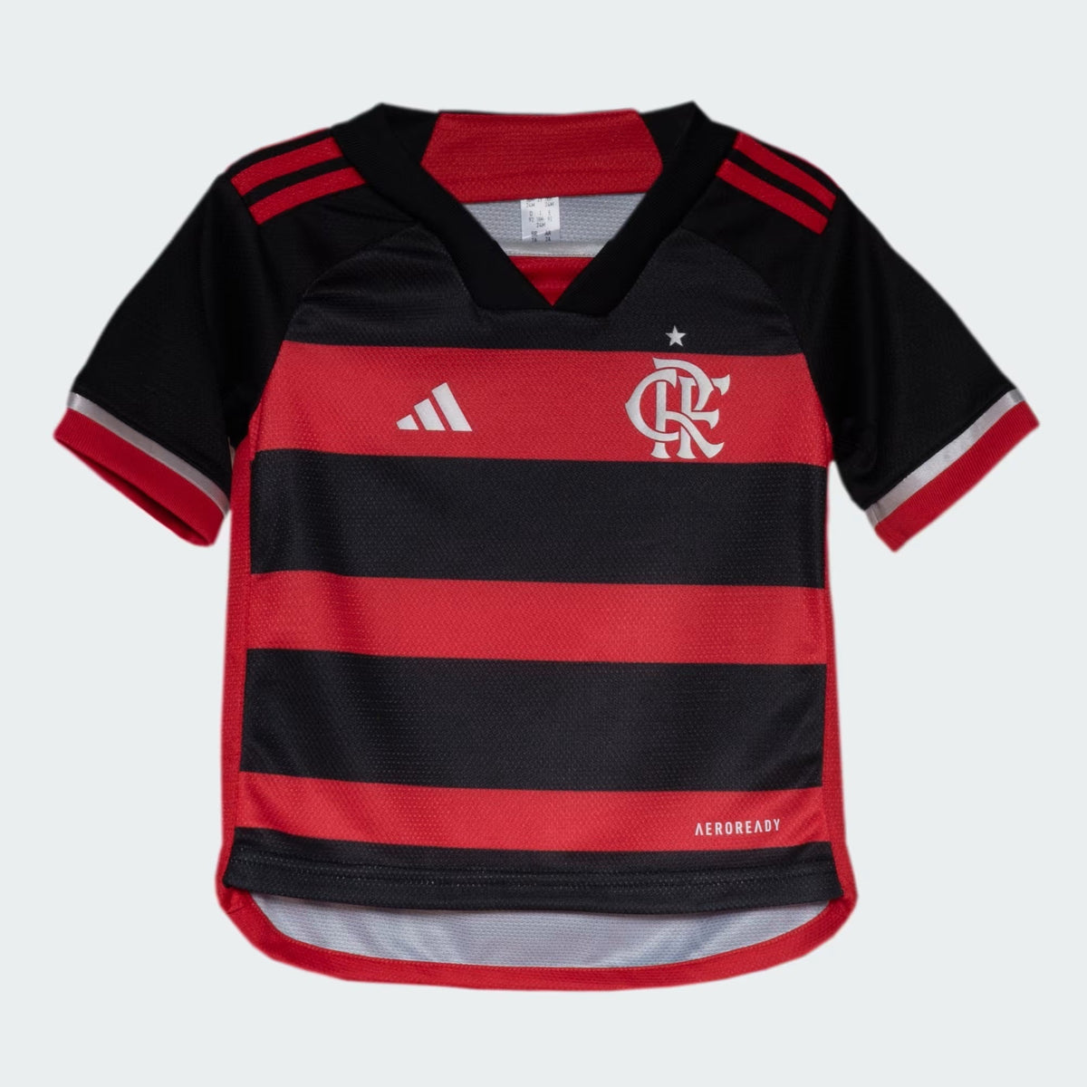 Conjunto Infantil Flamengo Home 24/25 - Preto e Vermelho - vista frontal