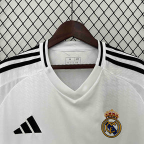 Camiseta Real Madrid 24/25 Home I - Branco - detalle del cuello