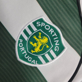 Camiseta Sporting Retrô 2001/03 Manga Longa Verde - vista trasera