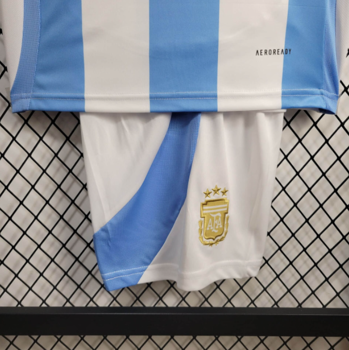 Kids Seleção Argentina l 2024∕25 Branco- Azul - vista trasera