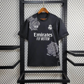 Camiseta Edição Especial Y-3 Real Madrid 24/25 - Preto - detalle de la manga