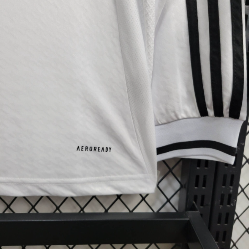 Camiseta 24∕25 Long sleeveReal Madrid Branco - detalle del cuello