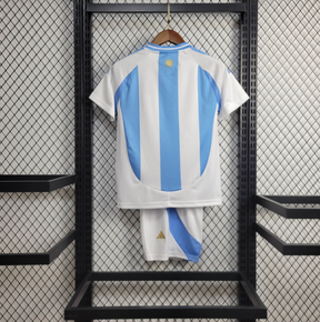 Kids Seleção Argentina l 2024∕25 Branco- Azul - detalle del cuello