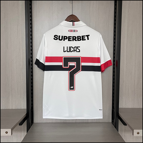 Camiseta 24∕25 São Paulo l Branco all sponsors - vista trasera