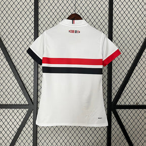 Camiseta Feminina do São Paulo Home I 24/25 - Branco - vista frontal